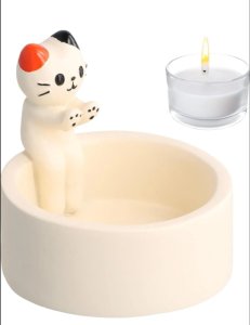 Mutlu Mumlar Üşüyen Kedicik Tealight Mumluk