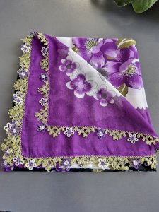 Mor mekikli iğne oyası yazma 