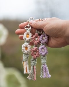 Boho Stil Makrome Anahtarlık