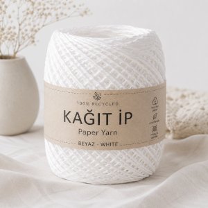 Beyaz Kağıt İp 250 Gram – El Örgüsü ve Hobi İpi